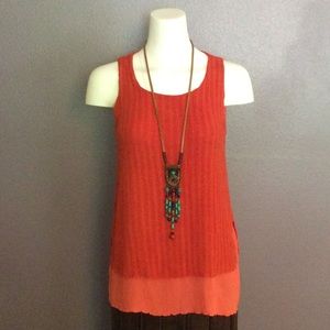 💥SALE! Layered bright coral tank top